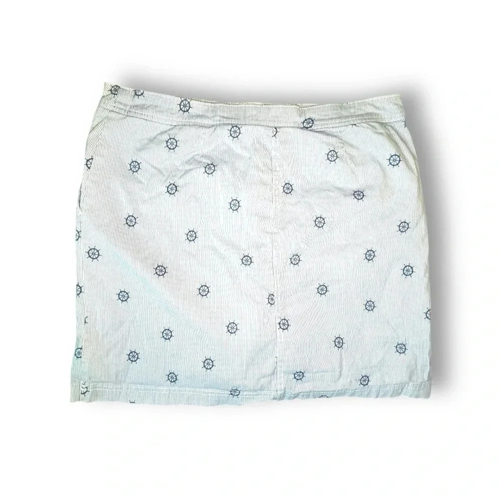 Karen Scott Nautical stripped Print Skort, Coastal Old Money Country Club Skirt - Picture 3 of 8